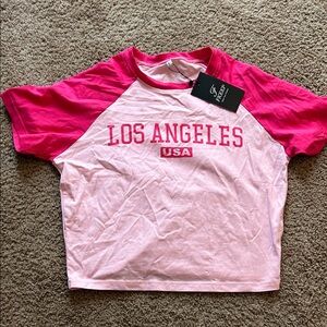 Los Angeles USA Pink Baby Tee